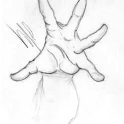 Hand Reaching Out Drawing Artistic Sketching