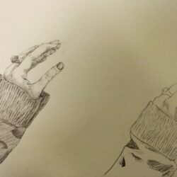 Hand Reaching Out Drawing Hand Drawn Sketch