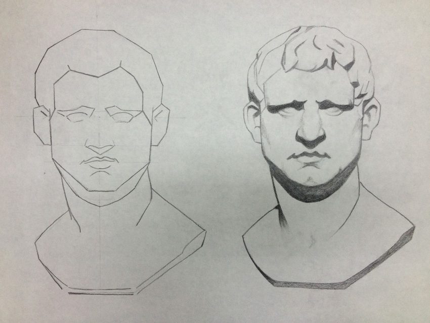 Head Bust Drawing Modern Sketch