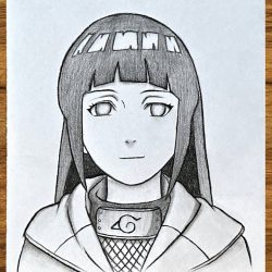 Hinata Drawing Realistic Sketch