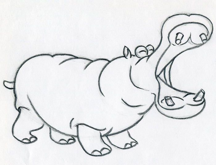 Hippo Drawing Amazing Sketch