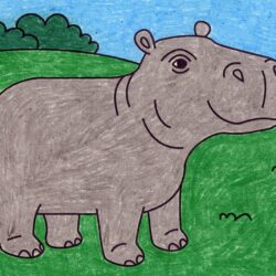 Hippo Drawing Creative Style