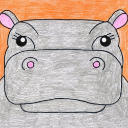 Hippo Drawing Unique Art