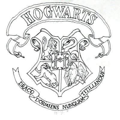 Hogwarts Crest, House, Magic, Tradition, Wizardry Drawing