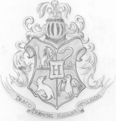 Hogwarts Crest, Emblem, Heritage, Magic, House Drawing