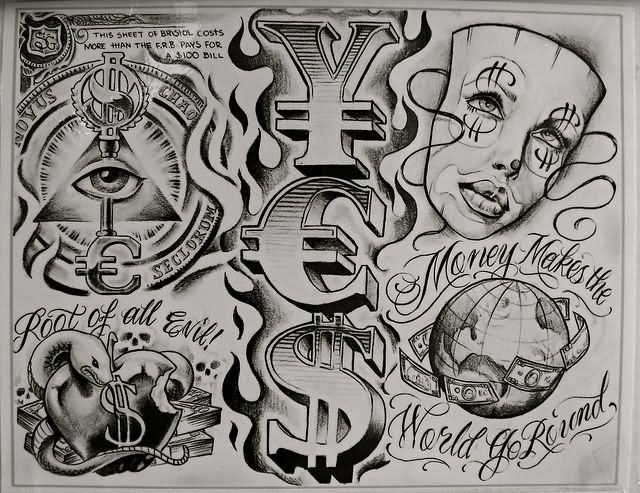 Hood Money Tattoo Drawing Fine Art