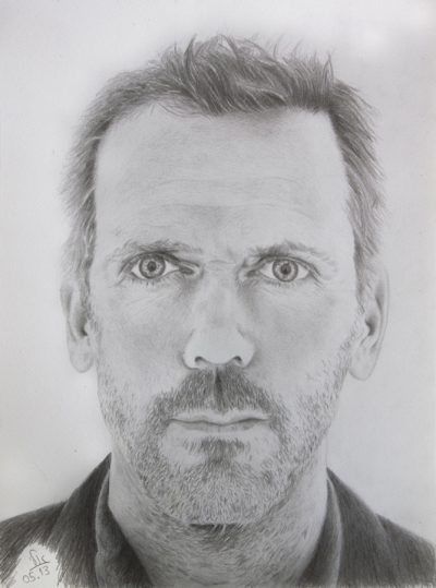 Hugh Laurie, Author, Musician, Actor, Comedian, Director Drawing