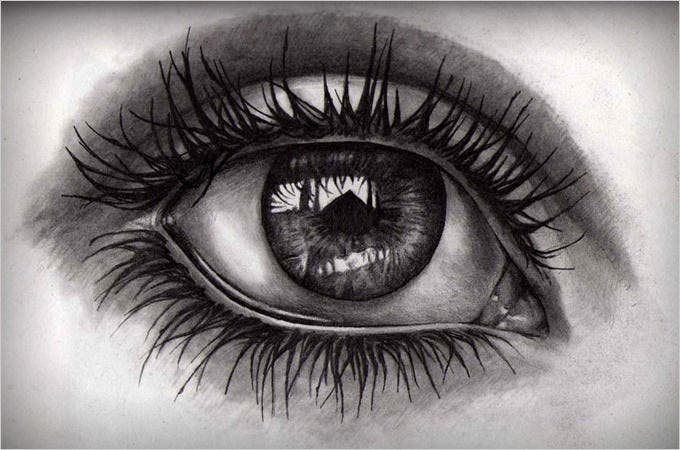 Human Eye Drawing Creative Style