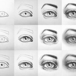 Human Eye Drawing Detailed Sketch