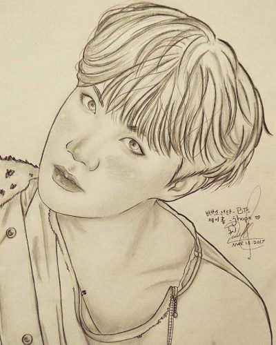 J Hope, Charismatic, Rapper, Dancer, Energetic Drawing