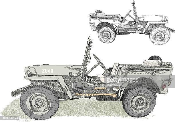 Jeep Drawing Realistic Sketch