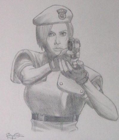 Jill Valentine, Iconic Character, S.T.A.R.S, Resident Evil, Survival Horror Drawing