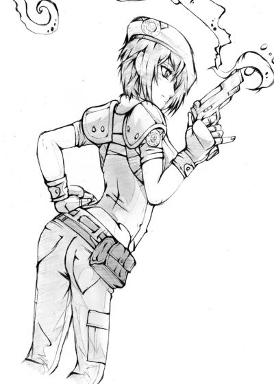 Jill Valentine, Iconic Character, S.T.A.R.S, Resident Evil, Survival Horror Drawing