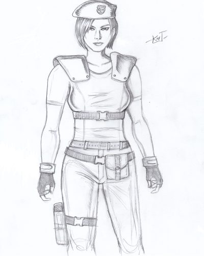 Jill Valentine, Iconic Character, S.T.A.R.S, Resident Evil, Survival Horror Drawing