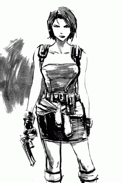 Jill Valentine, Brawler, S.T.A.R.S., Resident Evil, Survival Horror Drawing