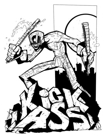 Kick Ass, Unstoppable, Bold, Awesome, Fearless Drawing