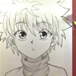 Killua Drawing Intricate Artwork