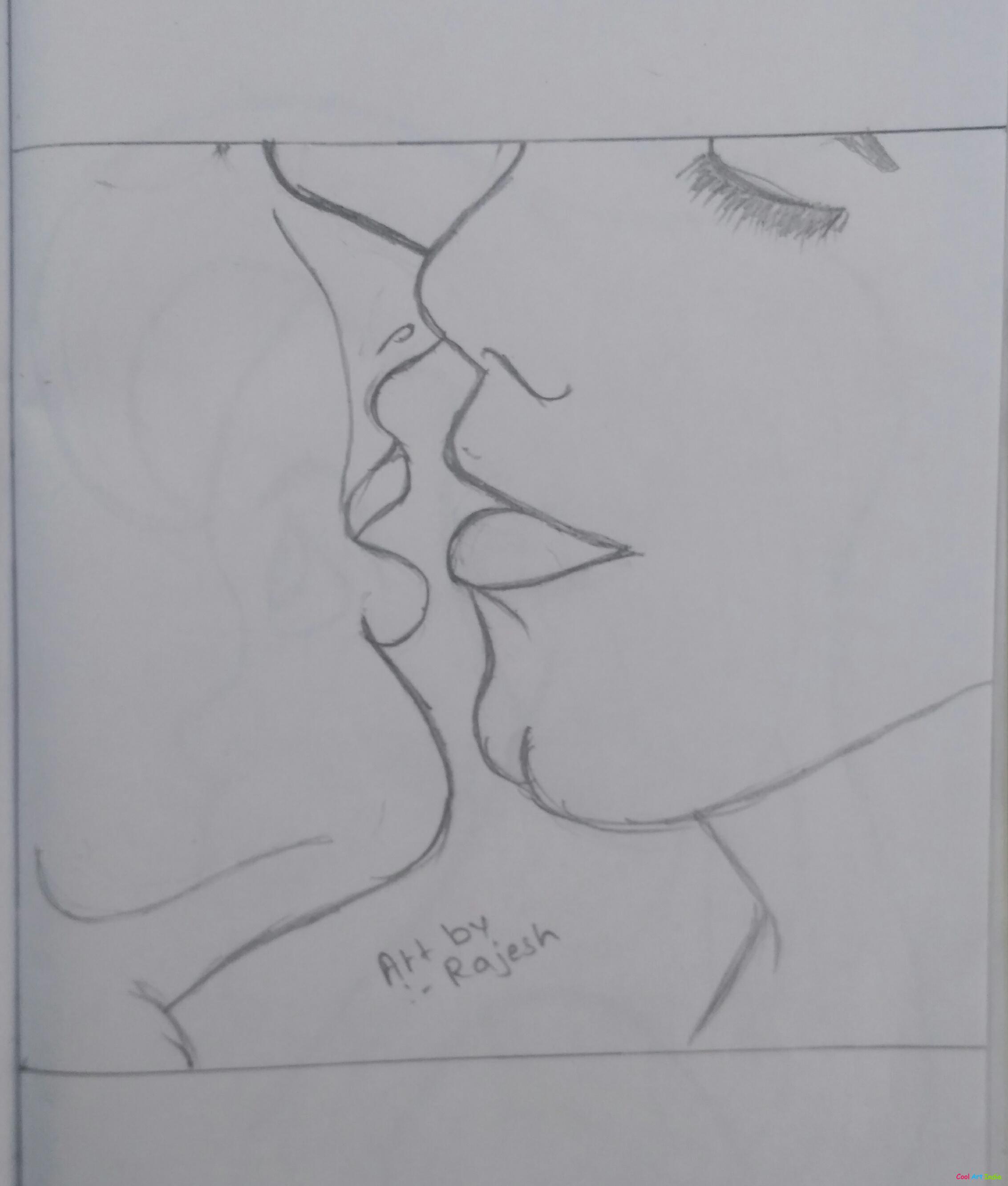 Kiss Drawing Realistic Sketch