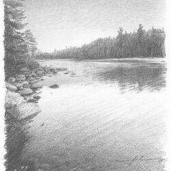 Lake Drawing Amazing Sketch