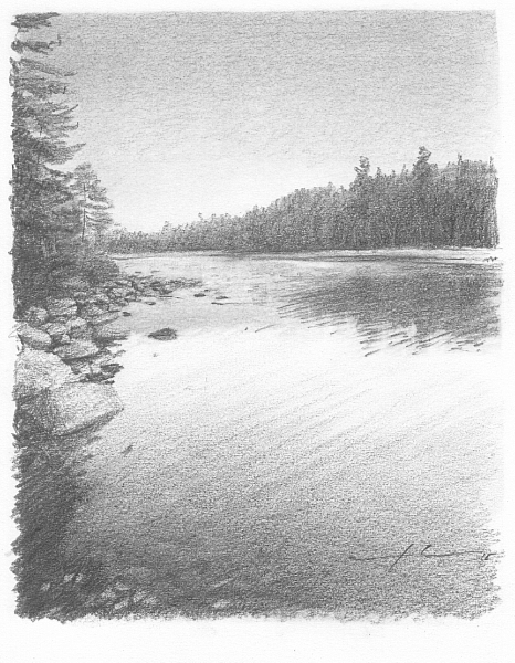 Lake Drawing Amazing Sketch