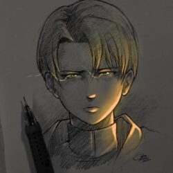 Levi Drawing Beautiful Artwork