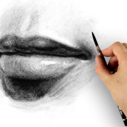 Lips Easy Drawing Modern Sketch