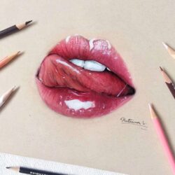 Lips Easy Drawing Realistic Sketch