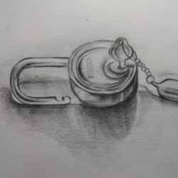 Lock Drawing Modern Sketch