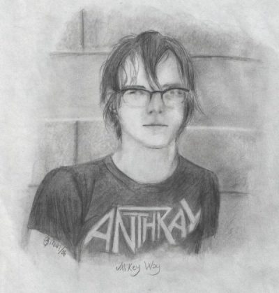 Mikey Way, Creative Force, My Chemical Romance, Bass Guitarist, Music Icon Drawing