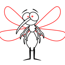 Mosquito Drawing Detailed Sketch