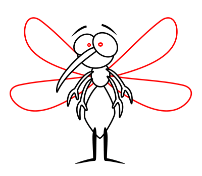 Mosquito Drawing Detailed Sketch