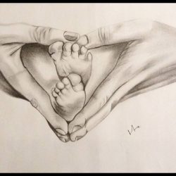 Mother and Child Drawing Image