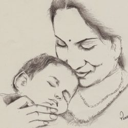 Mother and Child Drawing Photo