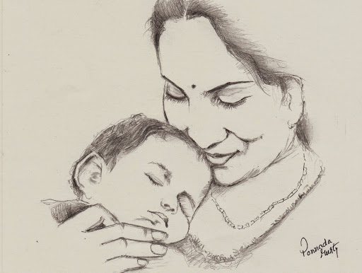 Mother and Child Drawing Photo