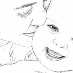 Mother and Child Drawing Stunning Sketch