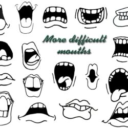 Mouths Drawing Hand Drawn Sketch