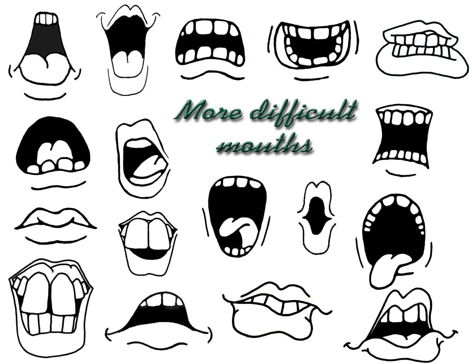 Mouths Drawing Hand Drawn Sketch
