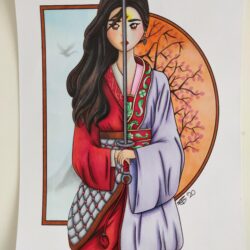 Mulan Drawing Hand Drawn