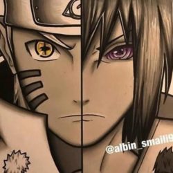 Naruto And Sasuke Drawing Creative Style