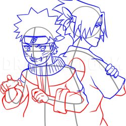 Naruto And Sasuke Drawing Hand drawn