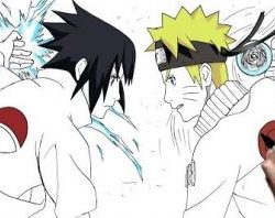 Naruto And Sasuke Drawing Intricate Artwork