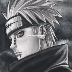 Naruto Pain Drawing Realistic Sketch