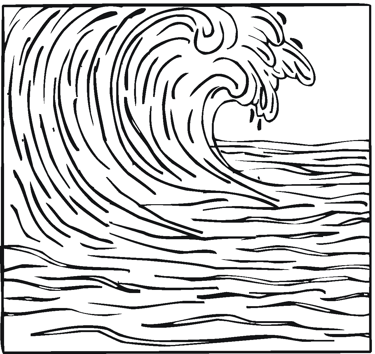 Ocean Waves Drawing Art