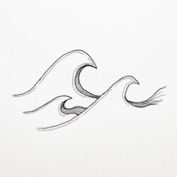 Ocean Waves Drawing Detailed Sketch