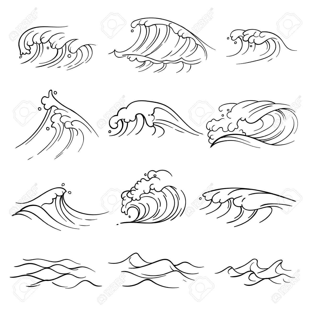 Ocean Waves Drawing Stunning Sketch