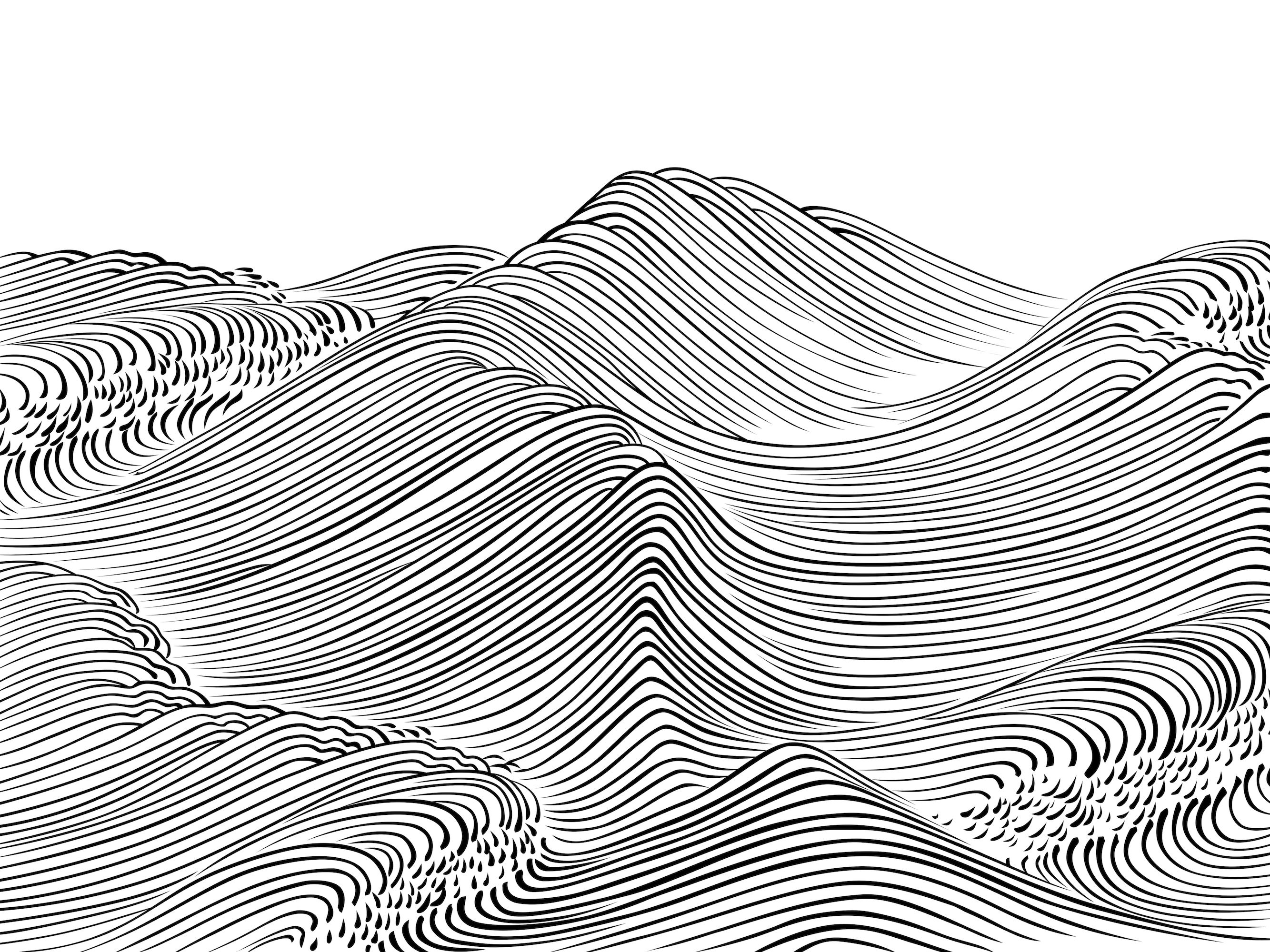 Ocean Waves Drawing Unique Art