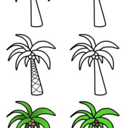 Palm Trees Drawing Realistic Sketch