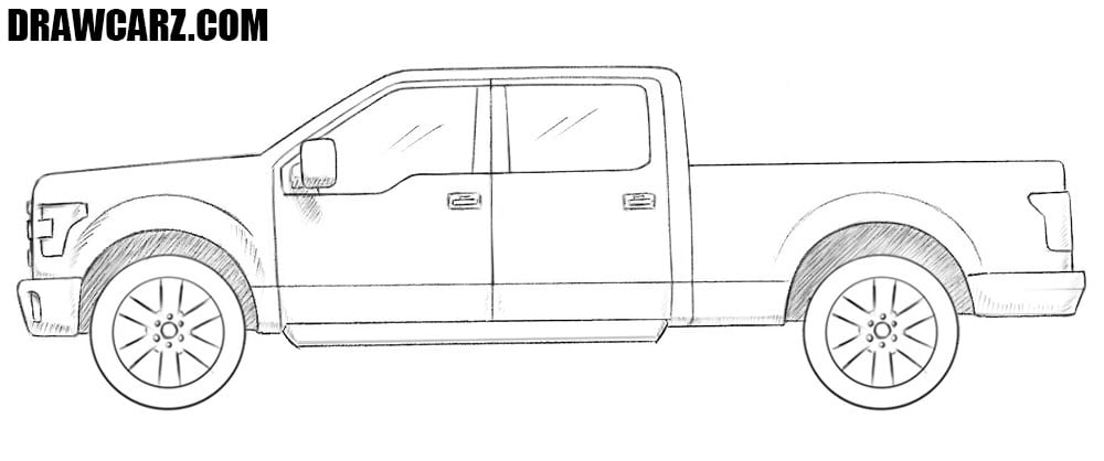 Pickup Truck Drawing Hand drawn