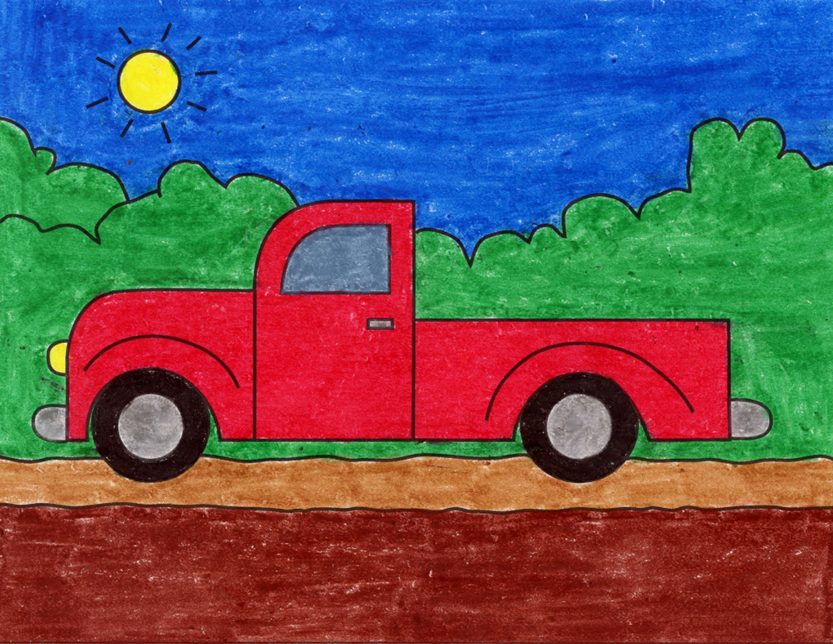 Pickup Truck Drawing Modern Sketch