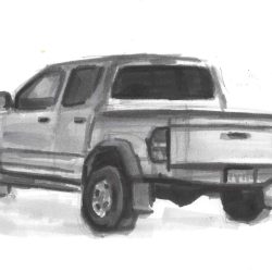 Pickup Truck Drawing Realistic Sketch